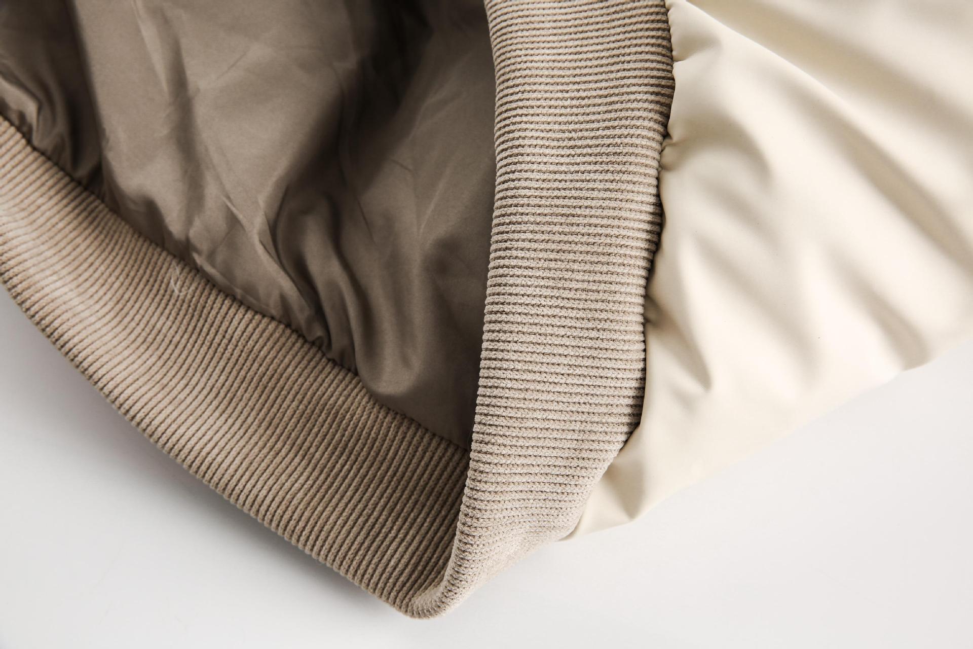 Unisex PU Stitching Cotton-Padded Jacket