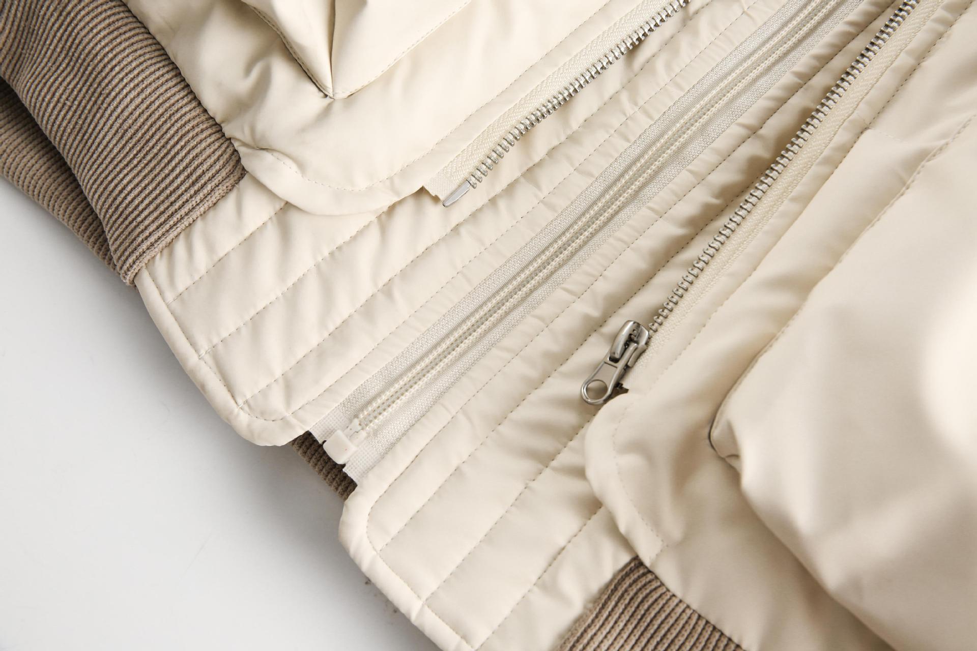 Unisex PU Stitching Cotton-Padded Jacket