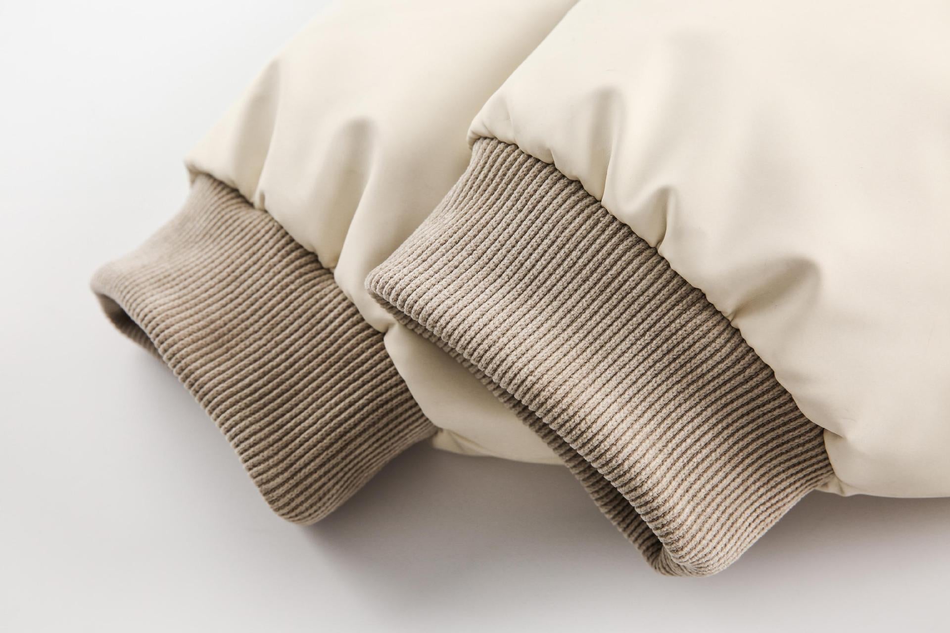 Unisex PU Stitching Cotton-Padded Jacket