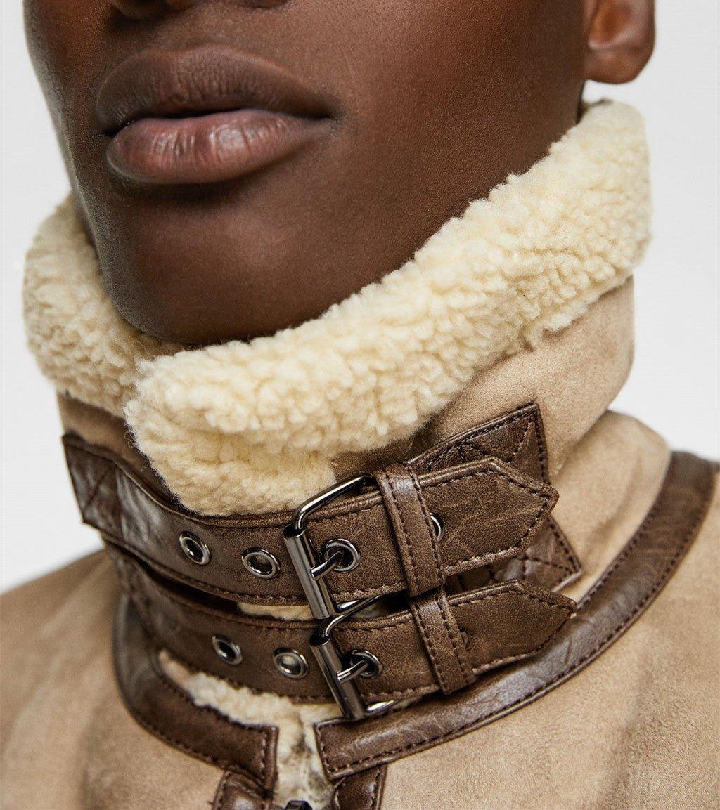 Suede Lapel Jacket – Soft Winter Coat with Casual Elegance in Solid Colors